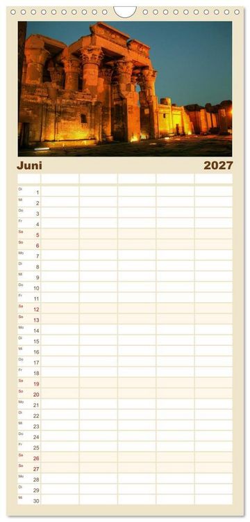 Produktbild: Familienplaner 2027 - &Auml;gypten - Impressionen mit 5 Spalten (Wandkalender, 21 x 45 cm) CALVENDO