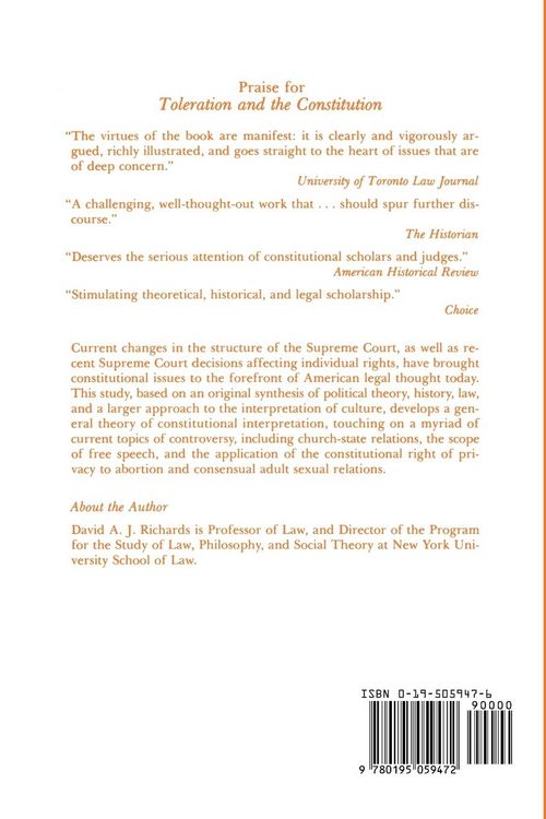 Produktbild: Toleration and the Constitution
