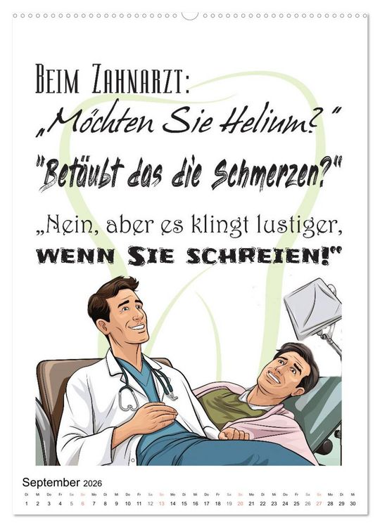 Produktbild: Zahnarztspr&uuml;che (Wandkalender 2026 DIN A2 hoch), CALVENDO Monatskalender