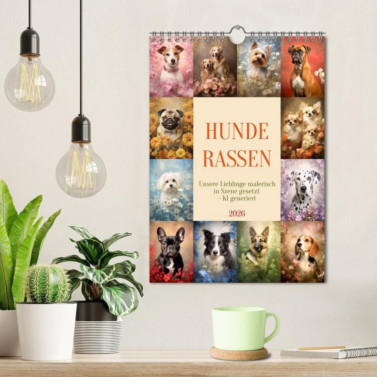 Produktbild: Hunderassen (Wandkalender 2026 DIN A4 hoch), CALVENDO Monatskalender