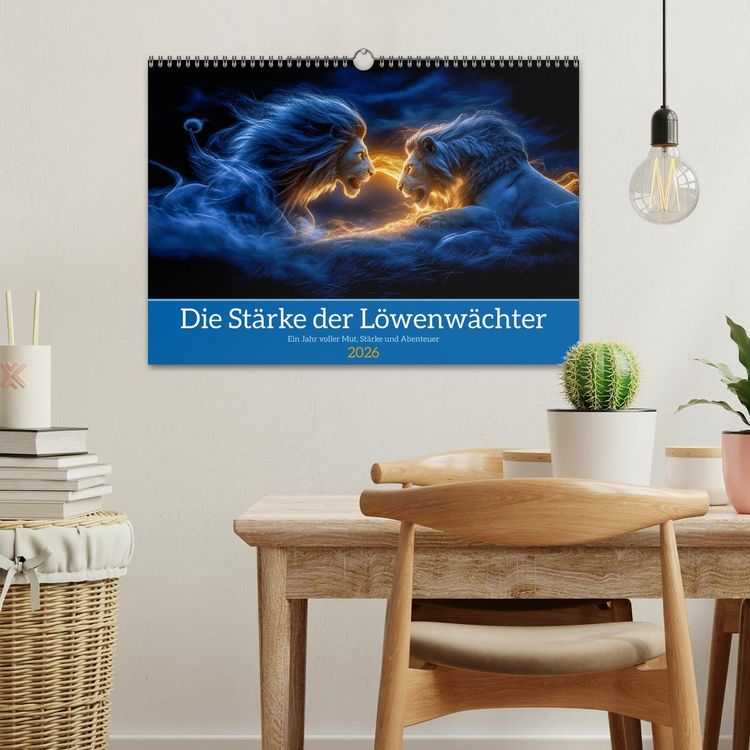 Produktbild: Die St&auml;rke der L&ouml;wenw&auml;chter (Wandkalender 2026 DIN A3 quer), CALVENDO Monatskalender