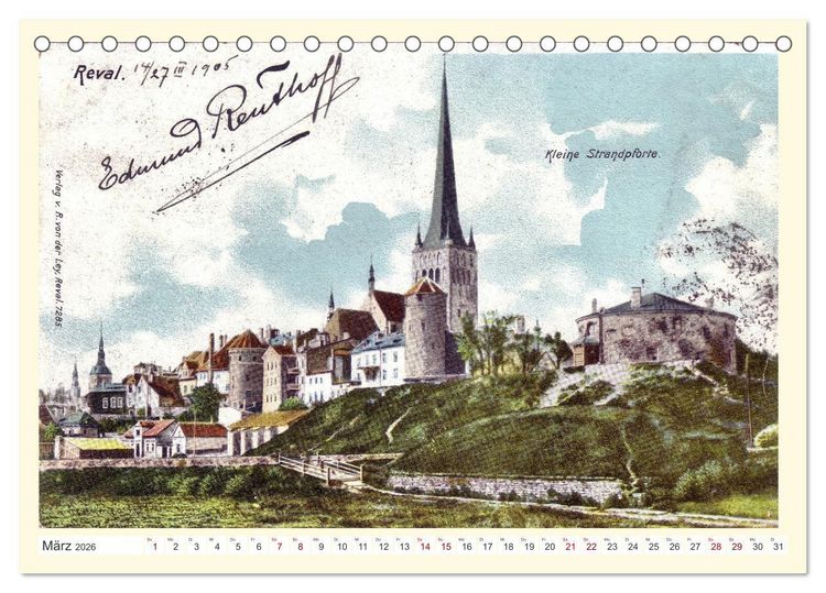 Produktbild: GRUSS AUS REVAL - Estlands Hauptstadt in alten Ansichten (Tischkalender 2026 DIN A5 quer), CALVENDO Monatskalender