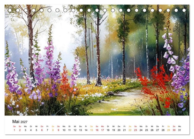 Produktbild: Wildblumen zwischen Moos und Farn (Tischkalender 2027 DIN A5 quer), CALVENDO Monatskalender