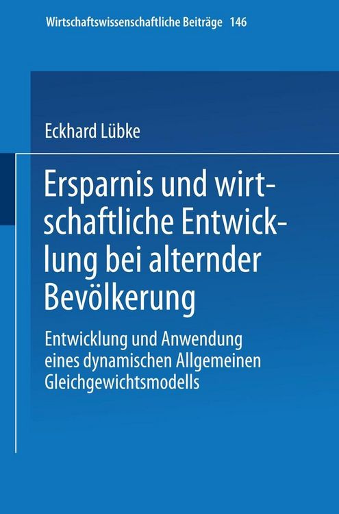 Produktbild: Ersparnis und wirtschaftliche Entwicklung bei alternder Bev&ouml;lkerung