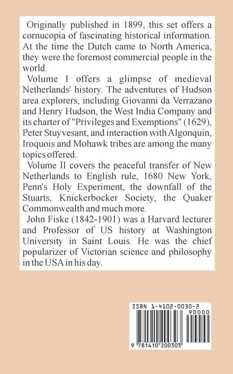 Produktbild: The Dutch and Quaker Colonies in America (Volume One)