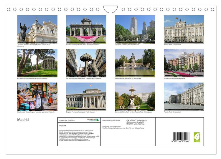 Produktbild: Madrid (Wandkalender 2026 DIN A4 quer), CALVENDO Monatskalender