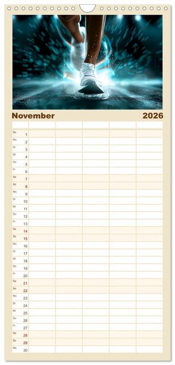Produktbild: Familienplaner 2026 - Sport Art mit 5 Spalten (Wandkalender, 21 x 45 cm) CALVENDO