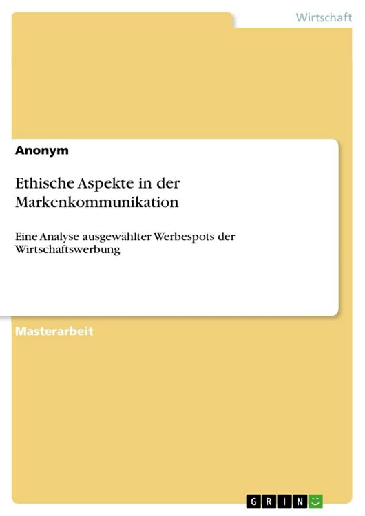 Produktbild: Ethische Aspekte in der Markenkommunikation