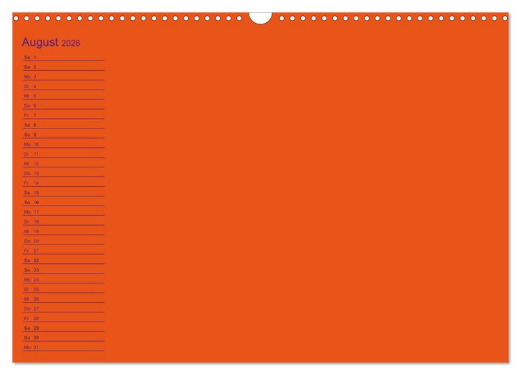 Produktbild: Bastel-Geburtstagskalender orange / Geburtstagskalender (Wandkalender 2026 DIN A3 quer), CALVENDO Monatskalender