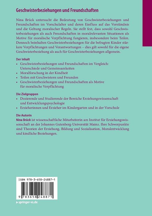 Produktbild: Geschwisterbeziehungen und Freundschaften