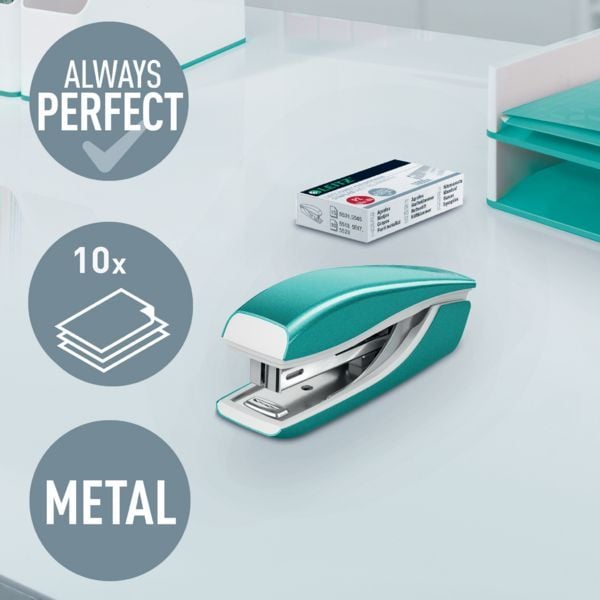 Produktbild: LEITZ Heftger&auml;t Mini NeXXt WOW bis 10 Blatt eisblau
