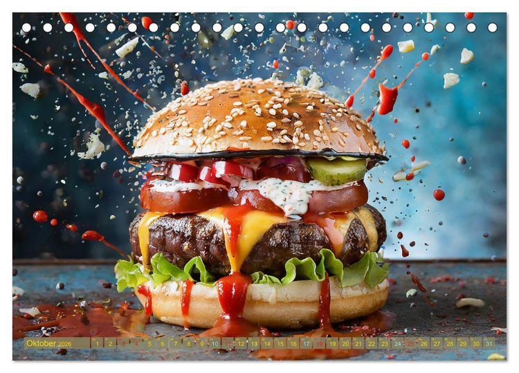 Produktbild: Unsere Burger Deluxe (Tischkalender 2026 DIN A5 quer), CALVENDO Monatskalender