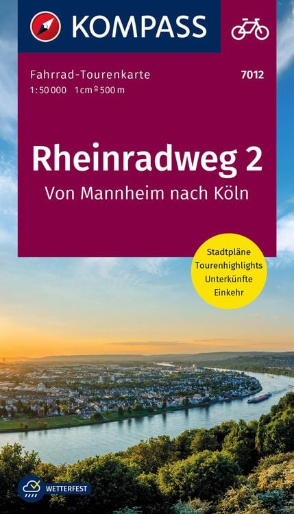 Produktbild: KOMPASS Fahrrad-Tourenkarte Rheinradweg 2, von Mannheim nach Köln 1:50.000