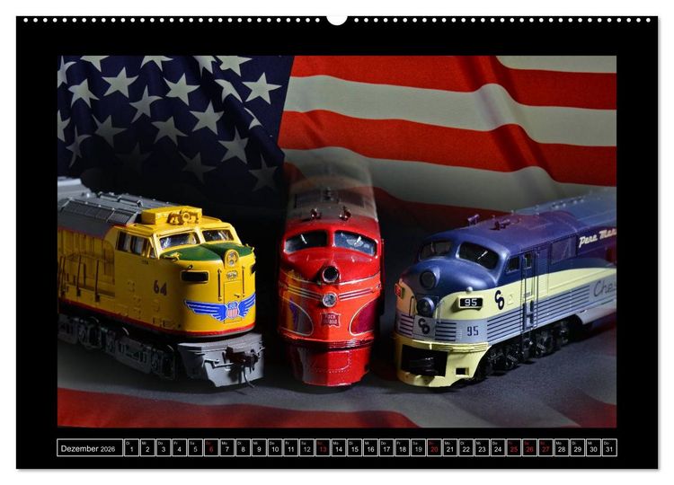 Produktbild: Amerikanische Modelleisenbahnen (Wandkalender 2026 DIN A2 quer), CALVENDO Monatskalender