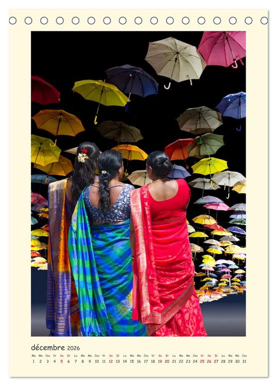 Produktbild: INDE pays aux couleurs &eacute;blouissantes (Calendrier de bureau 2026 DIN A5 horizontal), CALVENDO calendrier mensuel