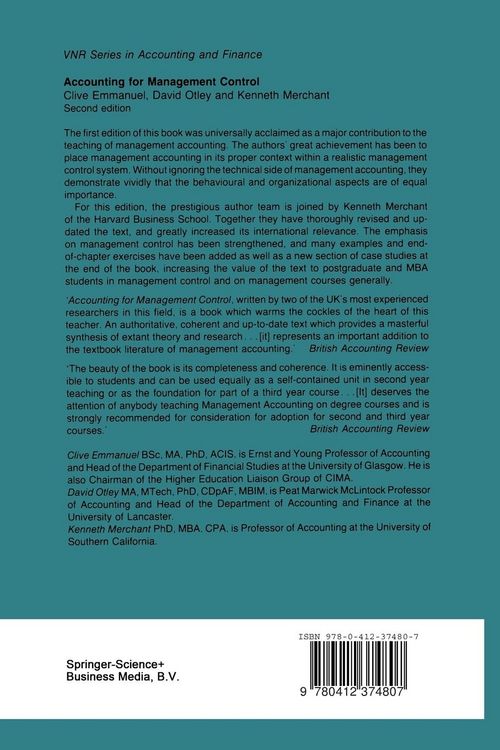 Produktbild: Accounting for Management Control