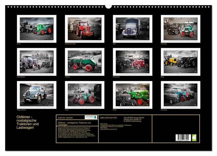 Produktbild: Oldtimer - nostalgische Traktoren und Lastwagen (Wandkalender 2026 DIN A2 quer), CALVENDO Monatskalender