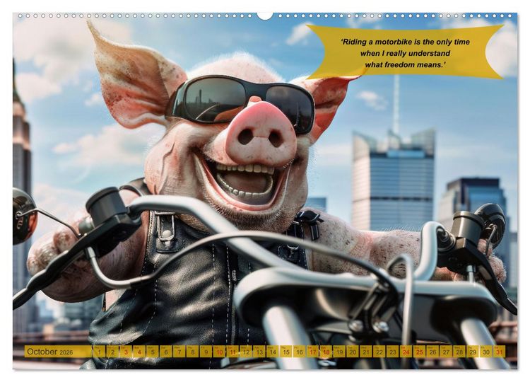Produktbild: Funny animals as motorbike riders (Wall Calendar 2026 DIN A2 landscape), CALVENDO 12 Month Wall Calendar