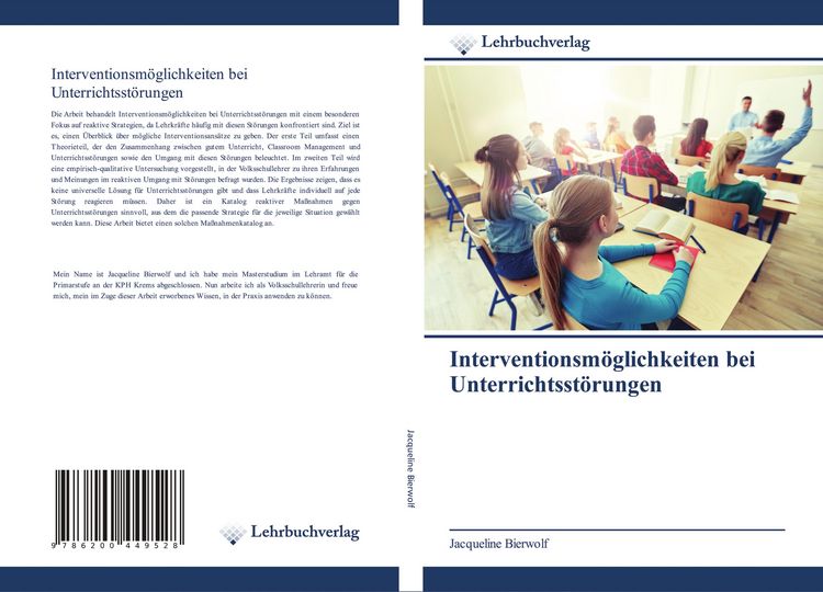 Produktbild: Interventionsm&ouml;glichkeiten bei Unterrichtsst&ouml;rungen