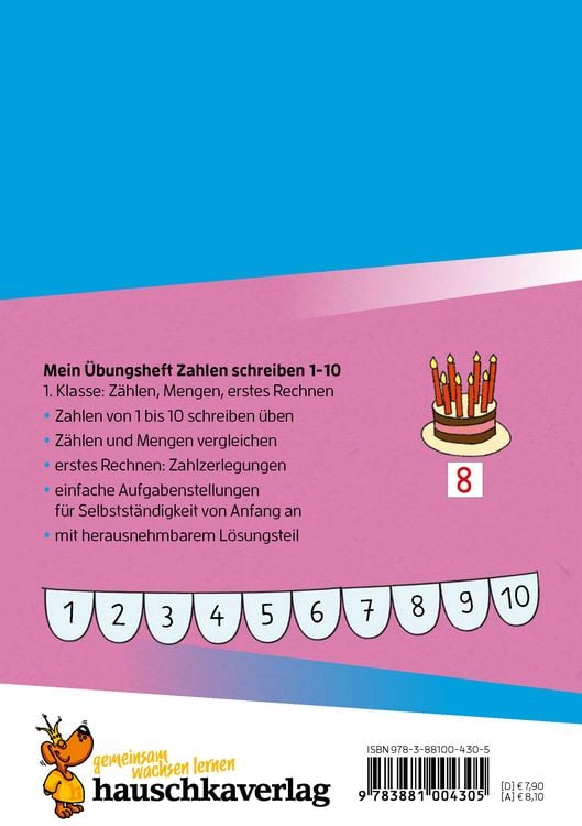 Produktbild: Mein &Uuml;bungsheft Zahlen schreiben 1-10 &ndash; 1. Klasse: Z&auml;hlen, Mengen, erstes Rechnen
