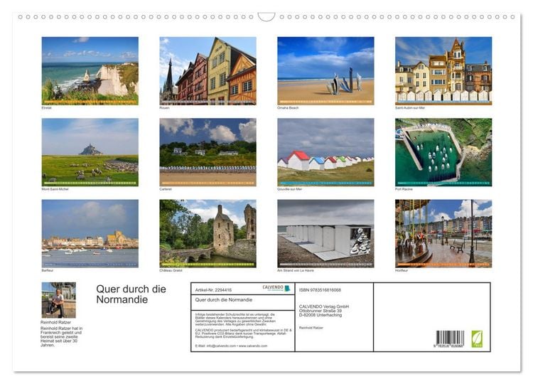 Produktbild: Quer durch die Normandie (Wandkalender 2027 DIN A2 quer), CALVENDO Monatskalender