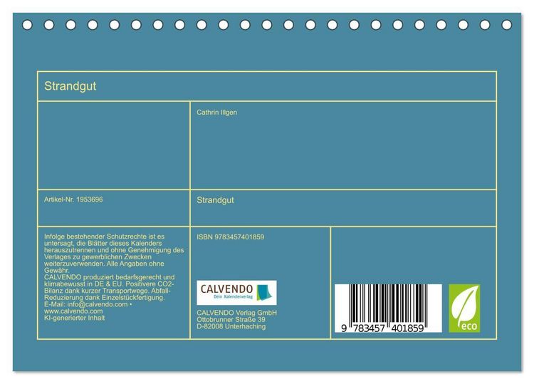 Produktbild: Strandgut (Tischkalender 2026 DIN A5 quer), CALVENDO Monatskalender