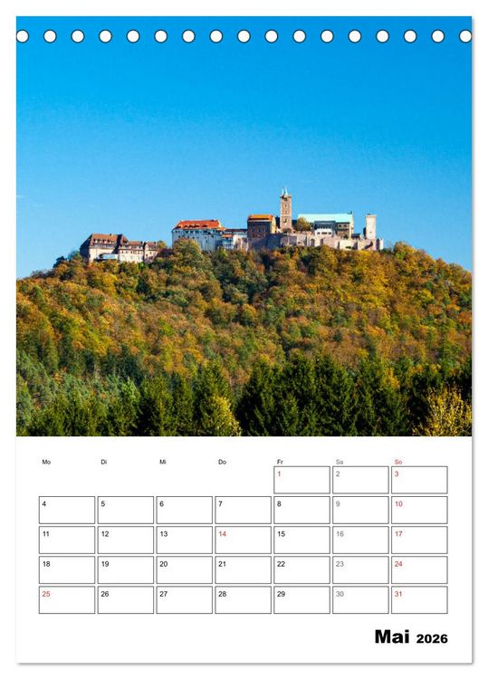 Produktbild: Die Th&uuml;ringer Wartburg (Tischkalender 2026 DIN A5 hoch), CALVENDO Monatskalender