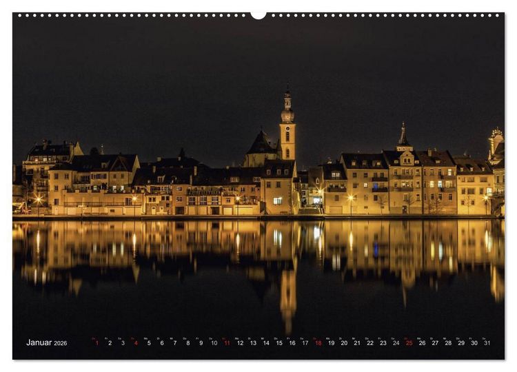 Produktbild: Unterfranken bei Nacht (hochwertiger Premium Wandkalender 2026 DIN A2 quer), Kunstdruck in Hochglanz