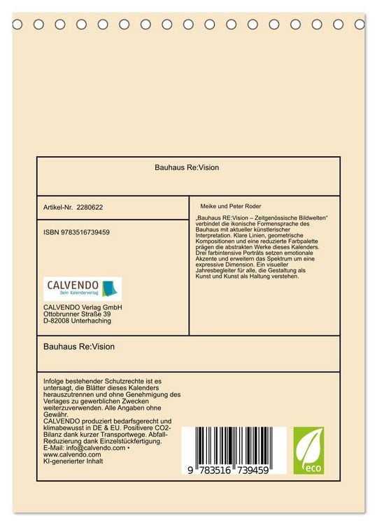 Produktbild: Bauhaus Re:Vision (Tischkalender 2026 DIN A5 hoch), CALVENDO Monatskalender