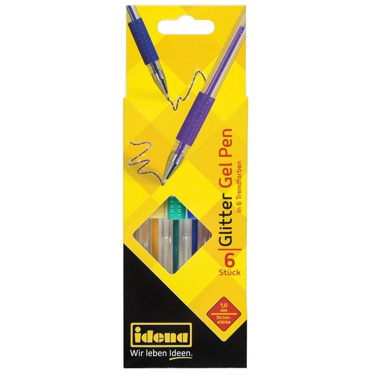 Produktbild: Idena Gel Pen Glitter 6 St&uuml;ck