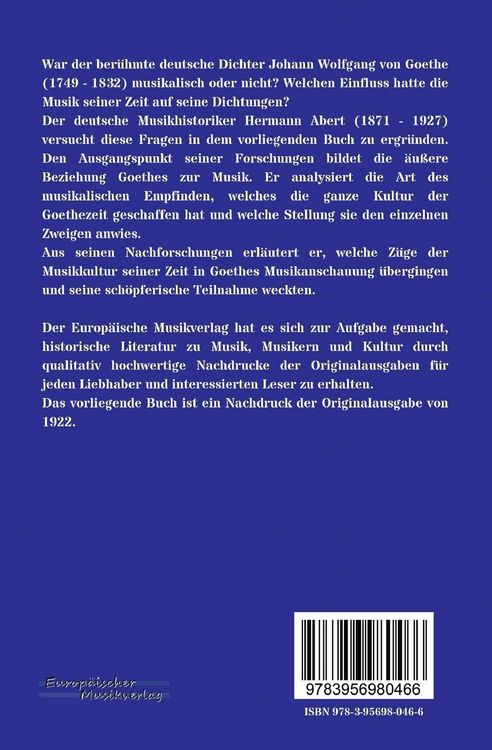 Produktbild: Goethe und die Musik