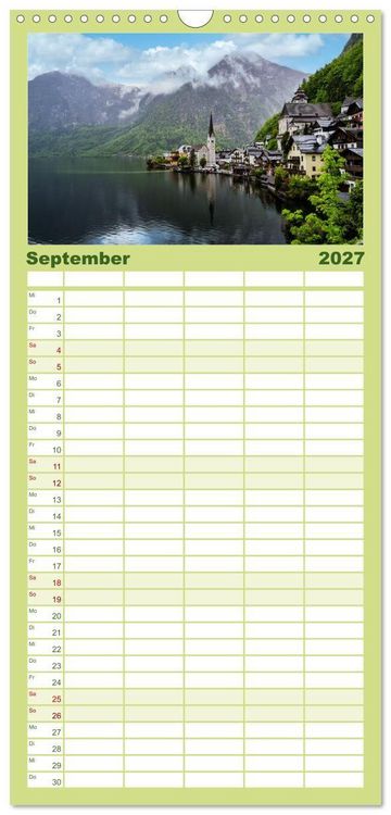 Produktbild: Familienplaner 2027 - Traumziel Hallstatt in &Ouml;sterreich mit 5 Spalten (Wandkalender, 21 x 45 cm) CALVENDO