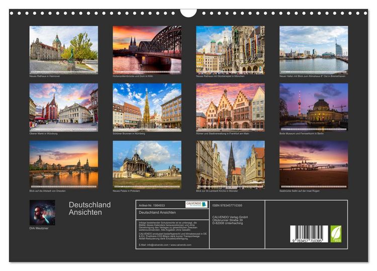 Produktbild: Deutschland Ansichten (Wandkalender 2026 DIN A3 quer), CALVENDO Monatskalender
