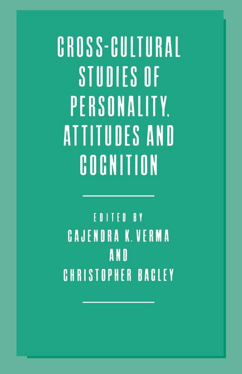 Produktbild: Cross-Cultural Studies of Personality, Attitudes and Cognition