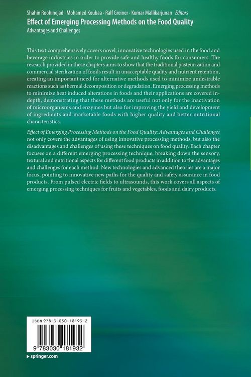 Produktbild: Effect of Emerging Processing Methods on the Food Quality