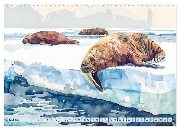 Produktbild: Eisige Polarkreise - Faszination der polaren Tierwelt (hochwertiger Premium Wandkalender 2026 DIN A2 quer), Kunstdruck in Hochglanz