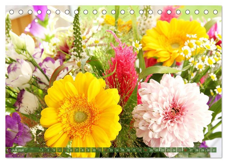 Produktbild: Blumen - Eine bunte Mischung (Tischkalender 2026 DIN A5 quer), CALVENDO Monatskalender