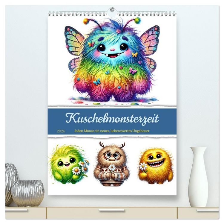 Produktbild: Kuschelmonsterzeit (hochwertiger Premium Wandkalender 2026 DIN A2 hoch), Kunstdruck in Hochglanz