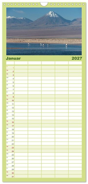 Produktbild: Familienplaner 2027 - Magie dieses S&uuml;damerikanischen Landes, Chile mit 5 Spalten (Wandkalender, 21 x 45 cm) CALVENDO