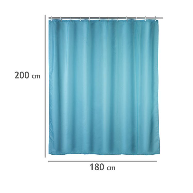 Produktbild: Anti-Schimmel Duschvorhang Uni Light Blue, Textil (Polyester), 180 x 200 cm, waschbar