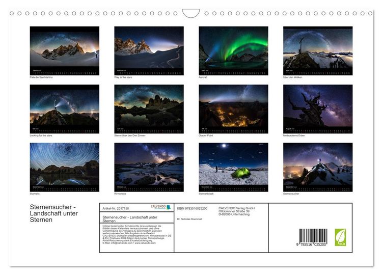 Produktbild: Sternensucher - Landschaft unter Sternen (Wandkalender 2026 DIN A3 quer), CALVENDO Monatskalender