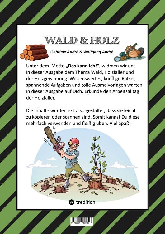 Produktbild: Craftbook - 100 Seiten Waldleben mit Tollen Ausmalmotiven - Spannende Knifflige R&auml;stel - Holzf&auml;ller - Umwelt