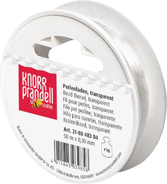 Produktbild: Perlenfaden | &Oslash; 0,3 mm &times; 50 m, transparent