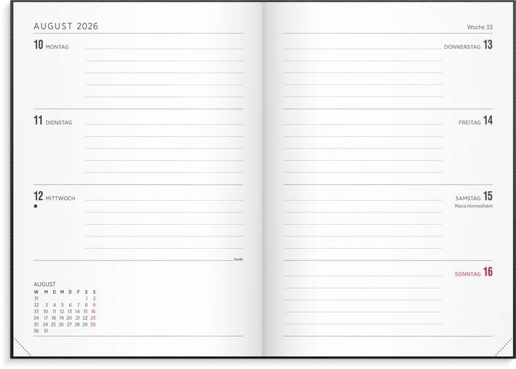 Produktbild: Kalender 26/27 Senator A5 Vega Schwarz