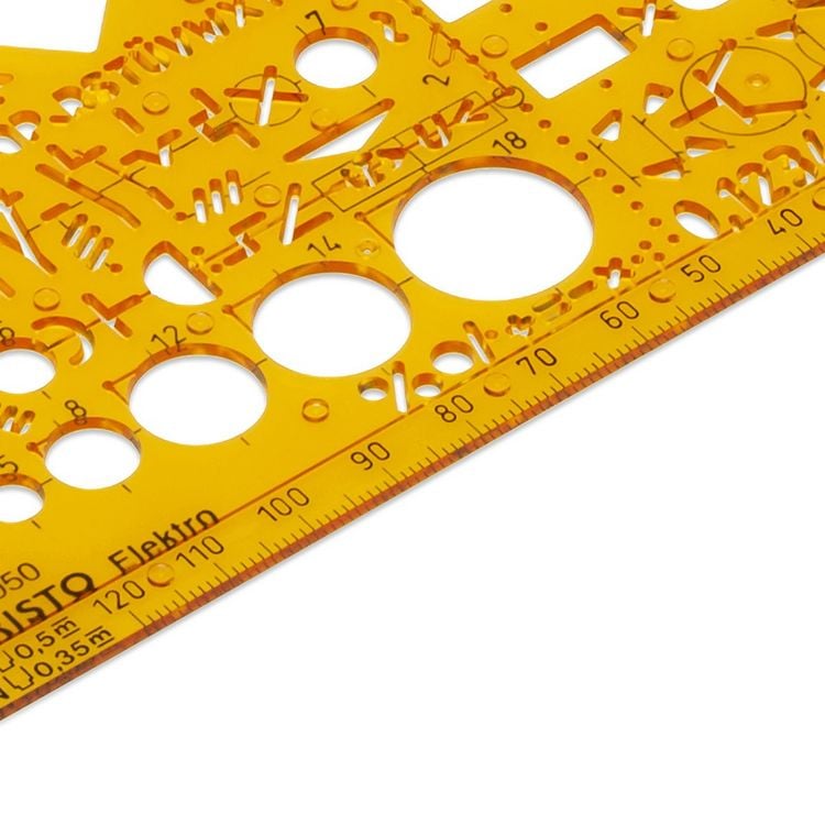 Produktbild: ARISTO Schablone Schulwinkel Elektro Format 155 x 155 mm, Tuschenoppen