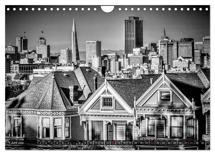 Produktbild: SAN FRANCISCO Monochrome Ansichten (Wandkalender 2026 DIN A4 quer), CALVENDO Monatskalender