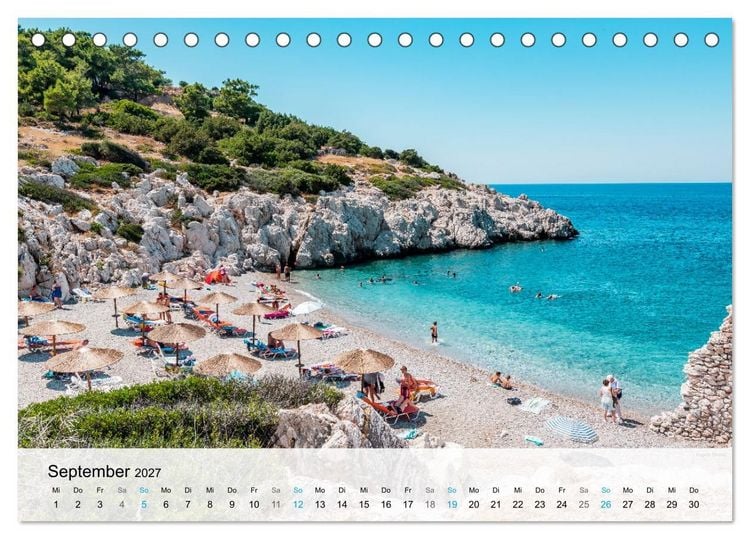 Produktbild: Rhodos - Die Highlights der Insel (Tischkalender 2027 DIN A5 quer), CALVENDO Monatskalender