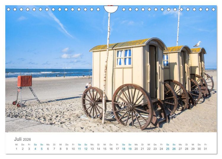 Produktbild: Norderney Sehnsuchtskalender (Wandkalender 2026 DIN A4 quer), CALVENDO Monatskalender