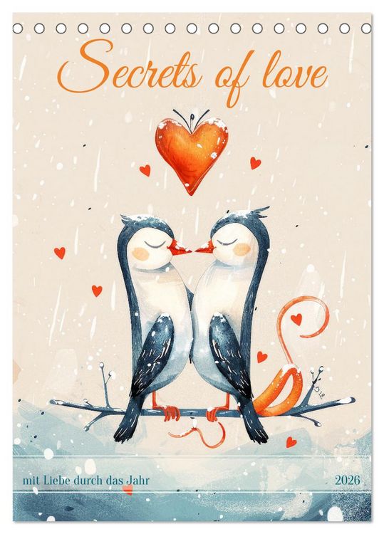 Produktbild: Secrets of love - mit Liebe durch das Jahr (Tischkalender 2026 DIN A5 hoch), CALVENDO Monatskalender