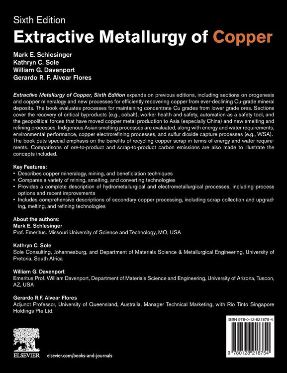 Produktbild: Extractive Metallurgy of Copper